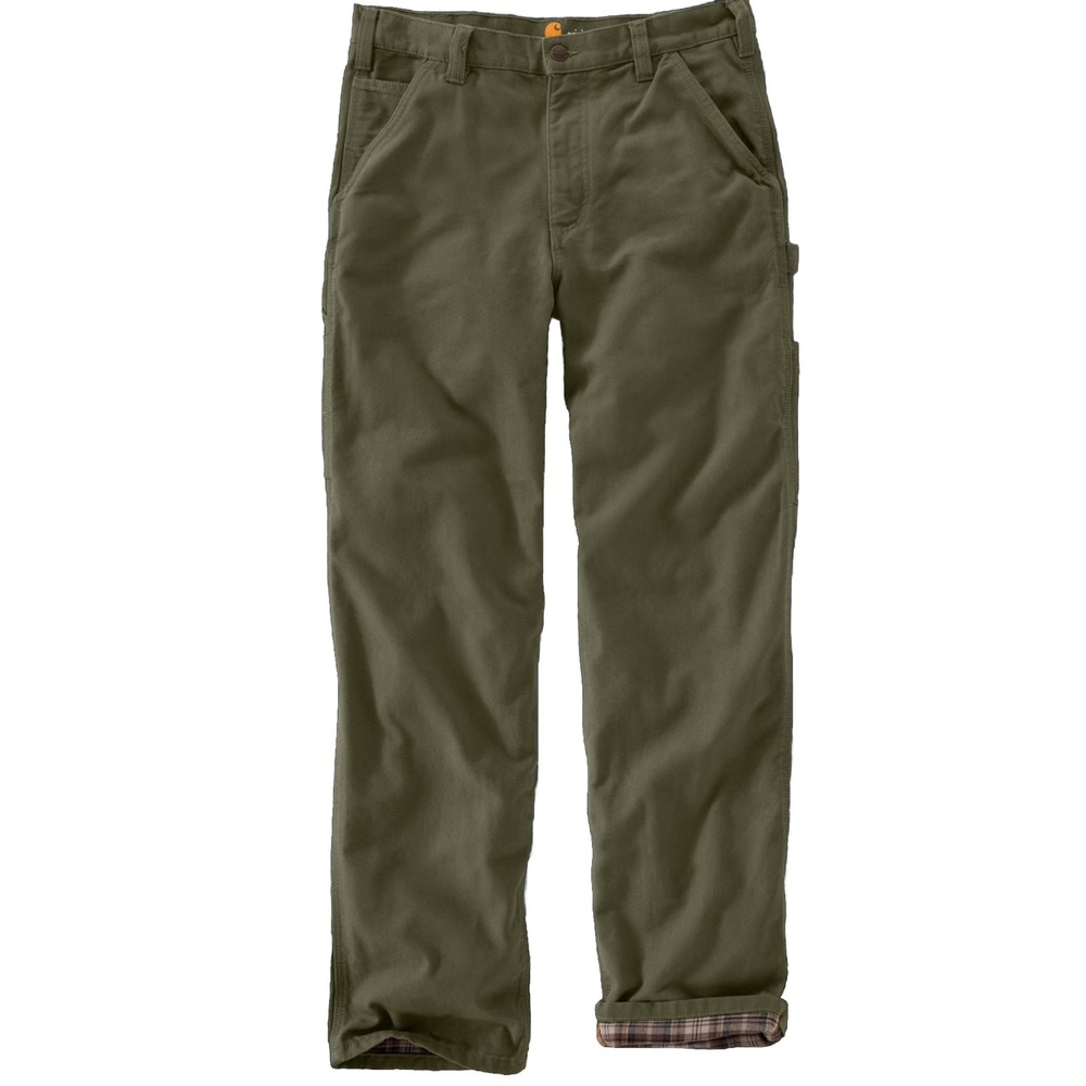 Carhartt Insulated Dungaree Moss Duck Canvas Flannel Lined Carpenter 42x32